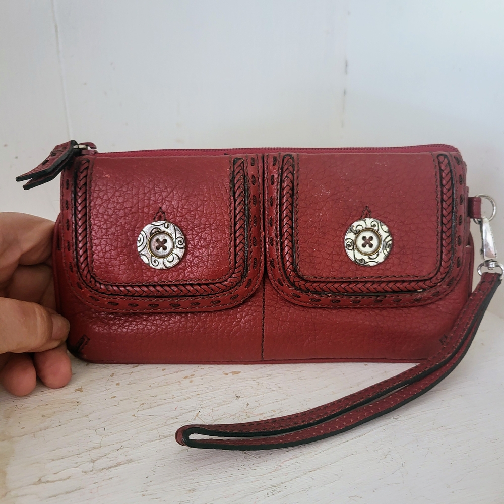 Brighton Wristlet Red with Silver Accents